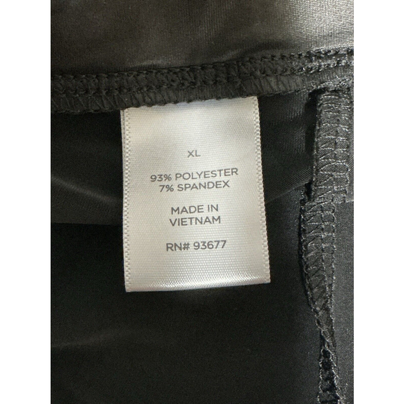 Woman’s Black Faux Leather Polyester Spandex Pants Xl - Picture 3 of 8